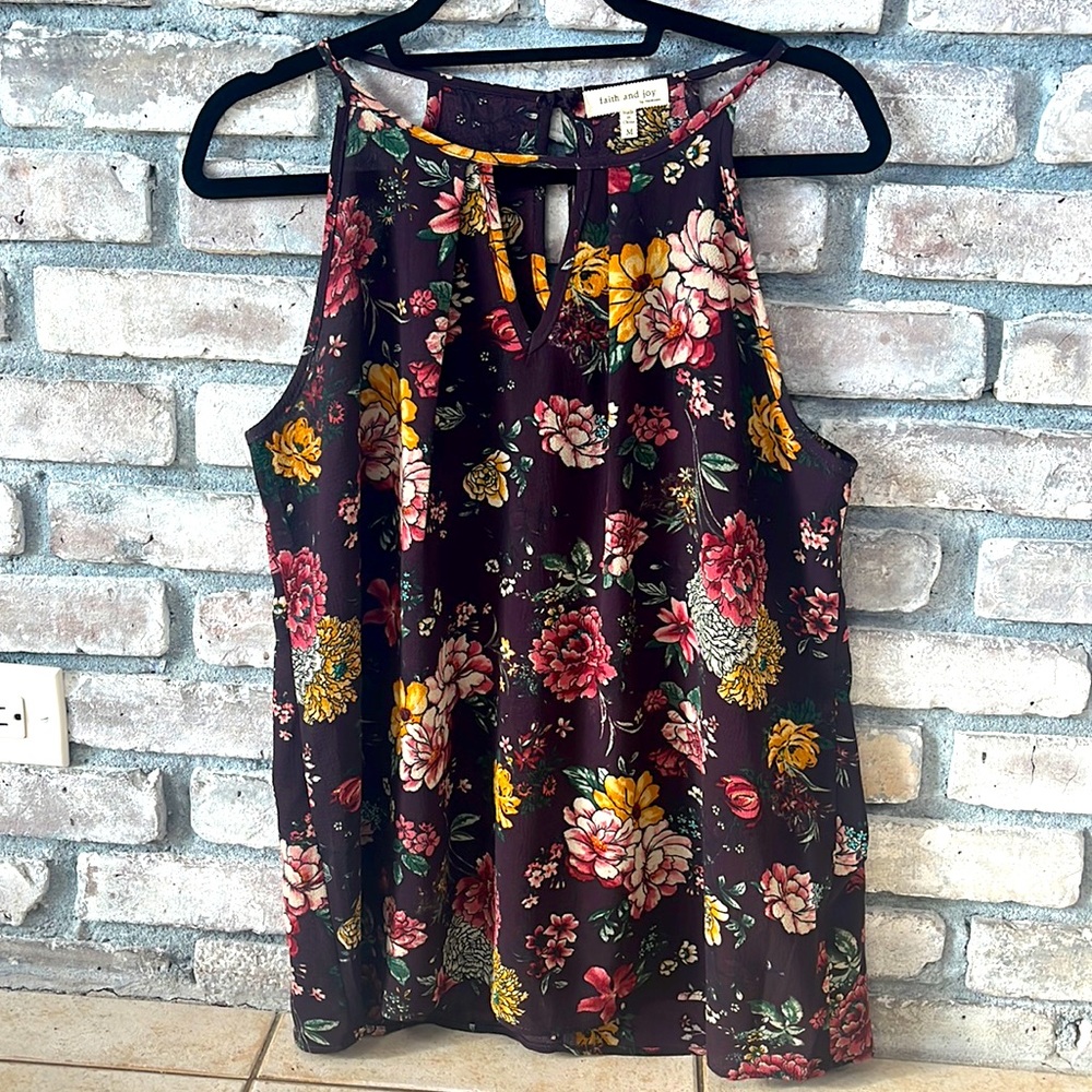 Faith and Joy flowered blouse